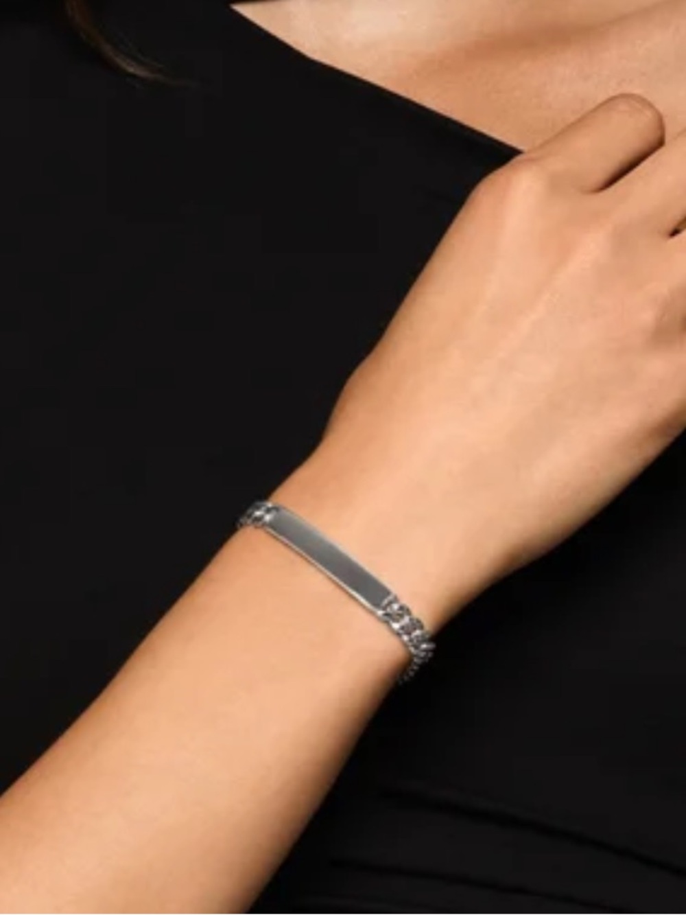 David Yurman Silver 'Love' Cable ID Bracelet - Picture 12 of 12